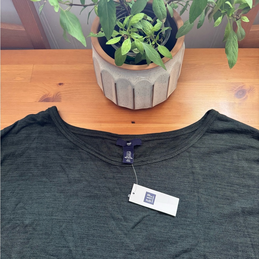 GAP Factory Dark Green Pullover Slub Knit Top Size XXL New With Tags